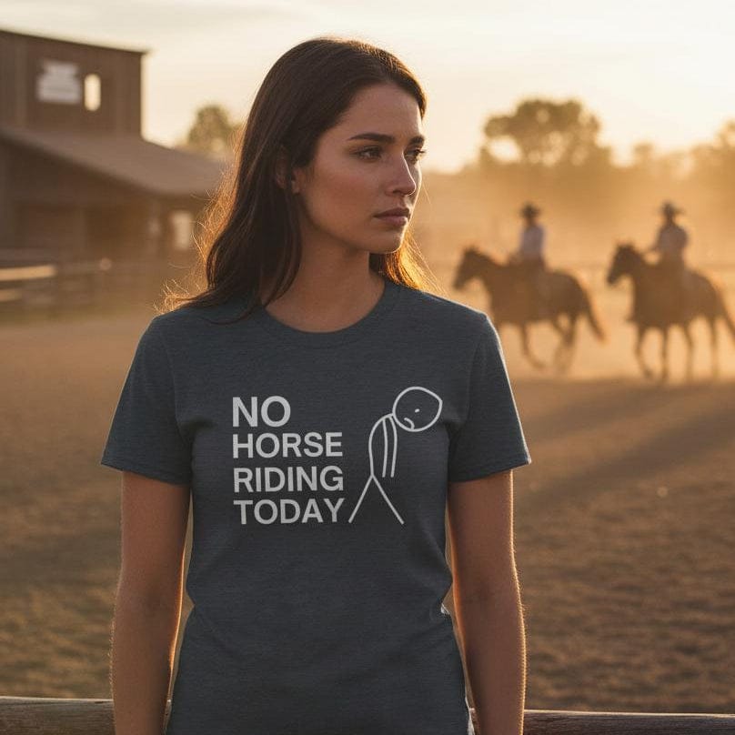 lifestyle No Horse Riding Today T-Shirt for Horse Lovers, Funny Tee Equestrian Apparel