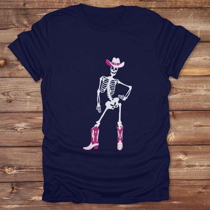 Cowgirl Skeleton T-Shirt is your ultimate spooky-season western tee — perfect for cowgirls, rodeo lovers, and horse fans who want to stand out. Featuring a bold white skeleton in cowboy boots and hat, it’s got that wild west attitude with Halloween sass. For gifting a country girl or dressing for a western Halloween, this tee turns heads and boots up sales. Great for cowgirl birthdays, rodeo fans, and those with spooky southern charm.
