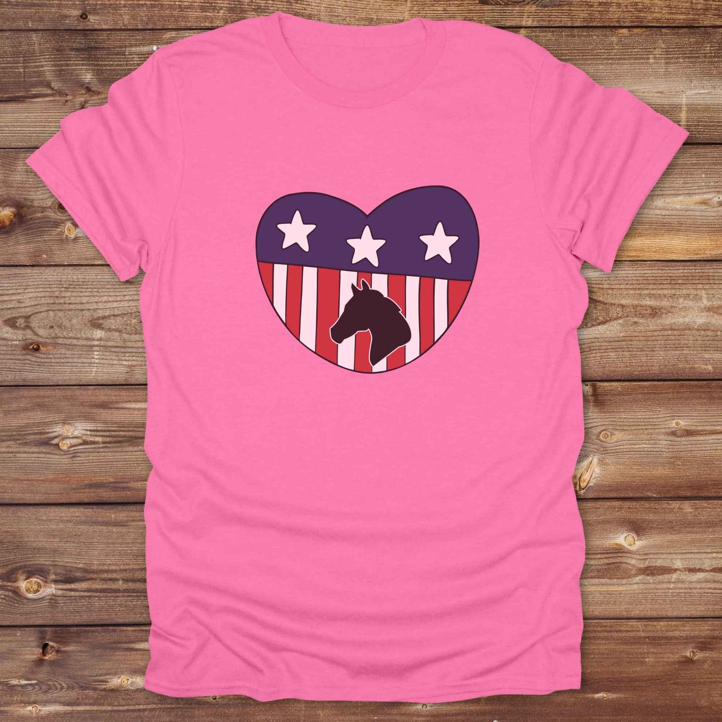 Celebrate your love for horses and the USA with our Horse Love USA T-Shirt, designed for western lifestyle lovers, cowgirls, and equestrian fans alike. Featuring a bold horse silhouette and a heart-shaped USA flag, this tee is perfect for USA horse riders who enjoy rustic country charm and humor. 