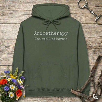 green Aromatherapy The Smell of Horses Hoodie. Horse Rider Hoodie.