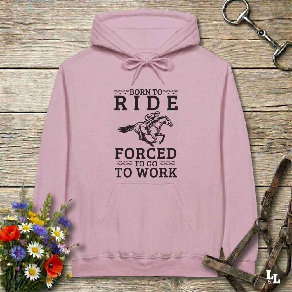pink born to Ride Hoodie for Horse Lovers, Equestrian Apparel, Barn Wear