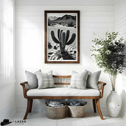 Cactus in Western Landscape Print