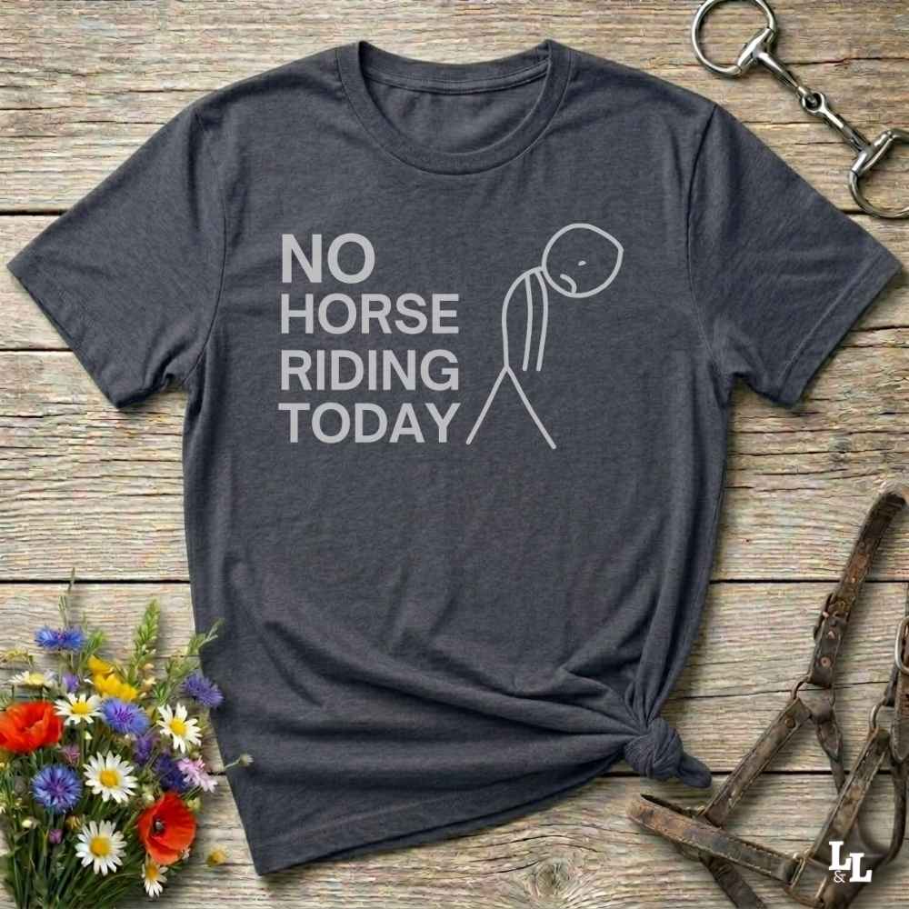 gray No Horse Riding Today T-Shirt for Horse Lovers, Funny Tee Equestrian Apparel