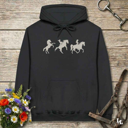 black  Evolution of a Cowgirl Hoodie for Horse Lover, Western Style Hoodie, Cowgirl Sweatshirt