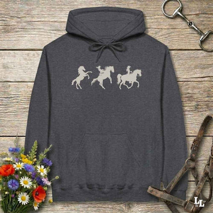 gray  Evolution of a Cowgirl Hoodie for Horse Lover, Western Style Hoodie, Cowgirl Sweatshirt