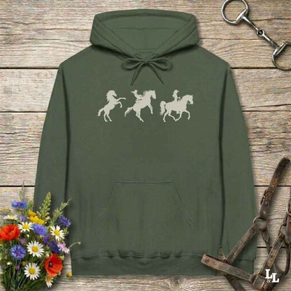 green  Evolution of a Cowgirl Hoodie for Horse Lover, Western Style Hoodie, Cowgirl Sweatshirt