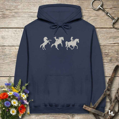 navy blue  Evolution of a Cowgirl Hoodie for Horse Lover, Western Style Hoodie, Cowgirl Sweatshirt