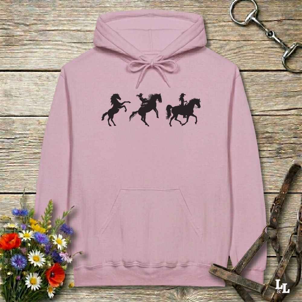 pink  Evolution of a Cowgirl Hoodie for Horse Lover, Western Style Hoodie, Cowgirl Sweatshirt