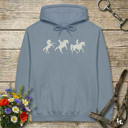 blue  Evolution of a Cowgirl Hoodie for Horse Lover, Western Style Hoodie, Cowgirl Sweatshirt