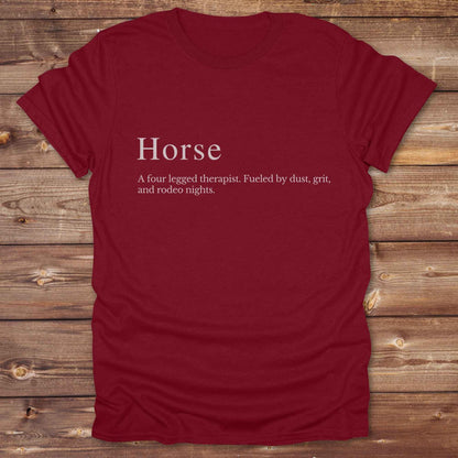 Cardinal Red t-shirt. Definition of a horse cowboy tshirt. Funny t-shirts, horse lover tee.