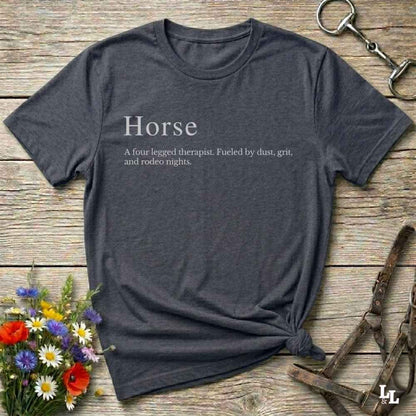 gray  t-shirt. Definition of a horse cowboy tshirt. Funny t-shirts, horse lover tee.