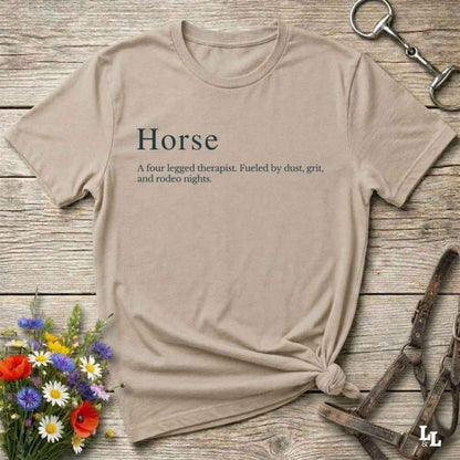 beige  t-shirt. Definition of a horse cowboy tshirt. Funny t-shirts, horse lover tee.