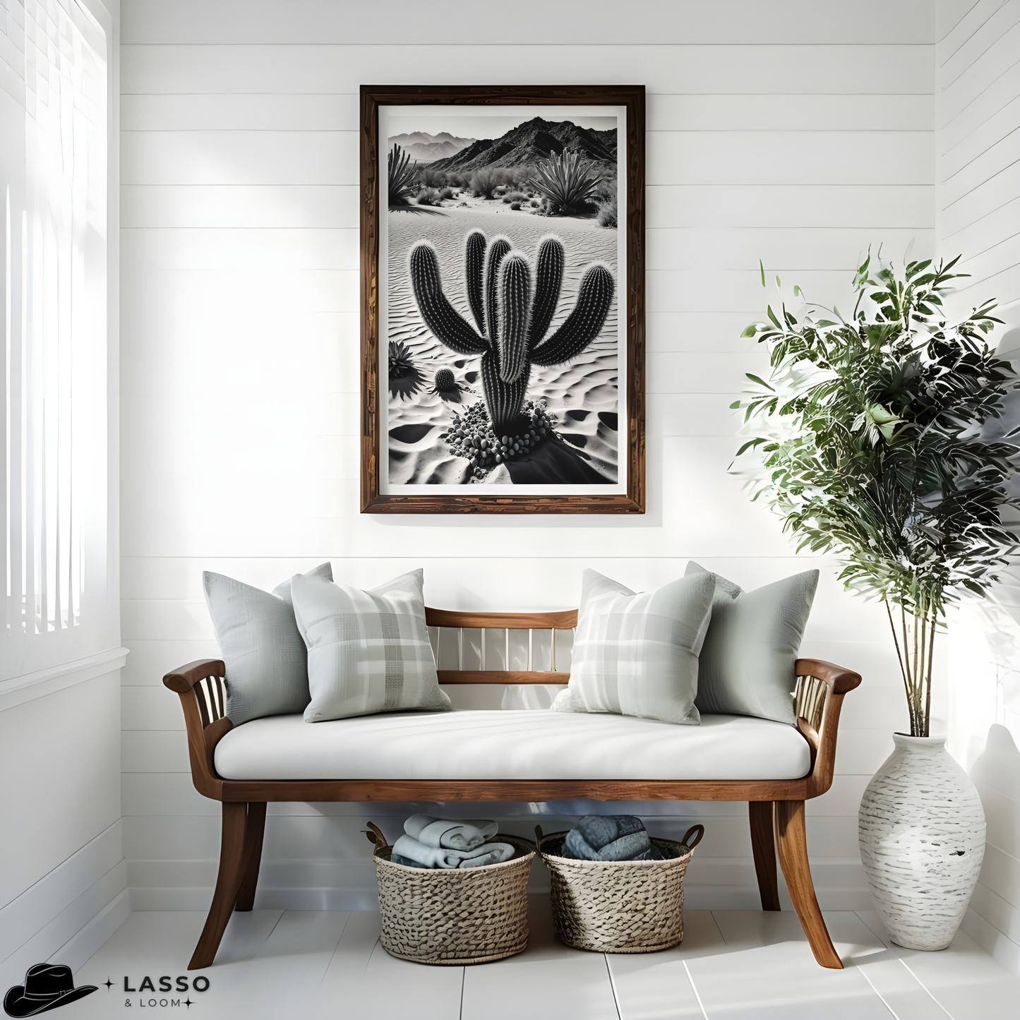 Cactus in Western Landscape Print