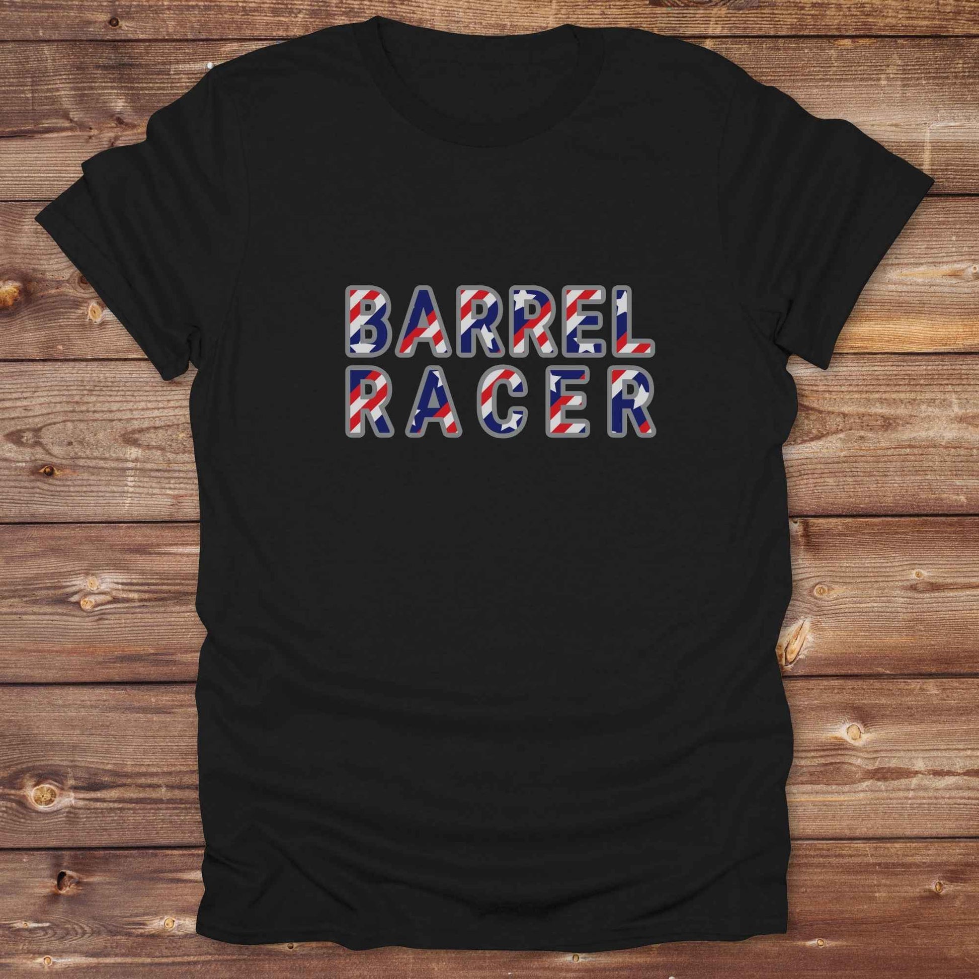 black Barrel Racer T-Shirt, Cowboy Graphic Tee, Western Tees, Horse Lover T-Shirt