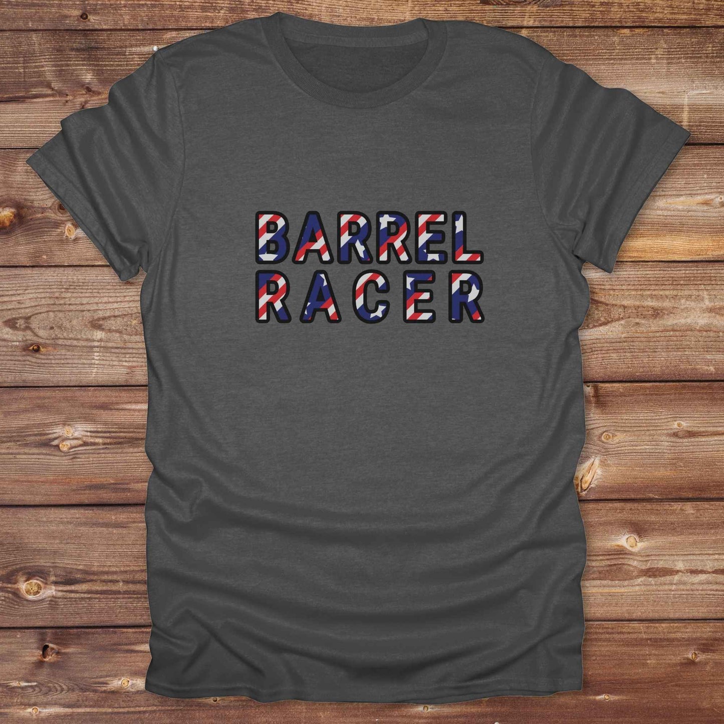 Barrel Racer T-Shirt, Cowboy Graphic Tee, Western Tees, Horse Lover T-Shirt graphite heather grey