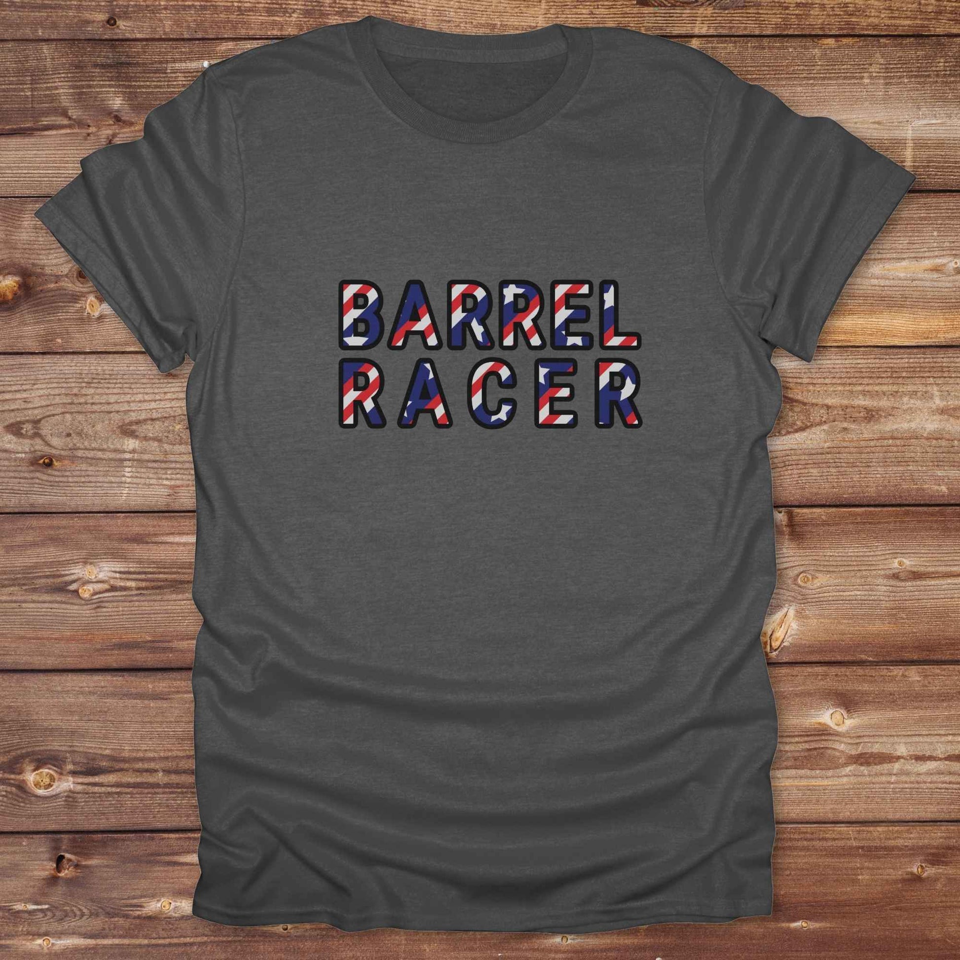 Barrel Racer T-Shirt, Cowboy Graphic Tee, Western Tees, Horse Lover T-Shirt graphite heather grey