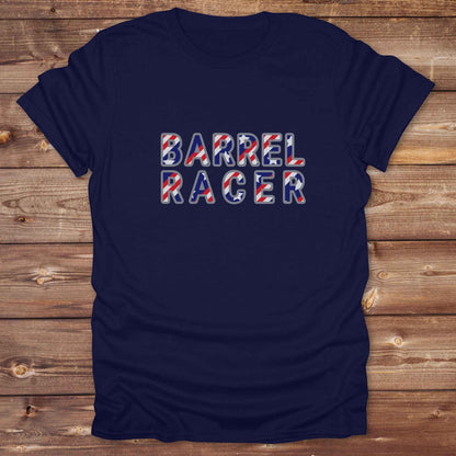 navy blue Barrel Racer T-Shirt, Cowboy Graphic Tee, Western Tees, Horse Lover T-Shirt