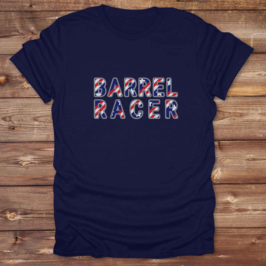 navy blue Barrel Racer T-Shirt, Cowboy Graphic Tee, Western Tees, Horse Lover T-Shirt