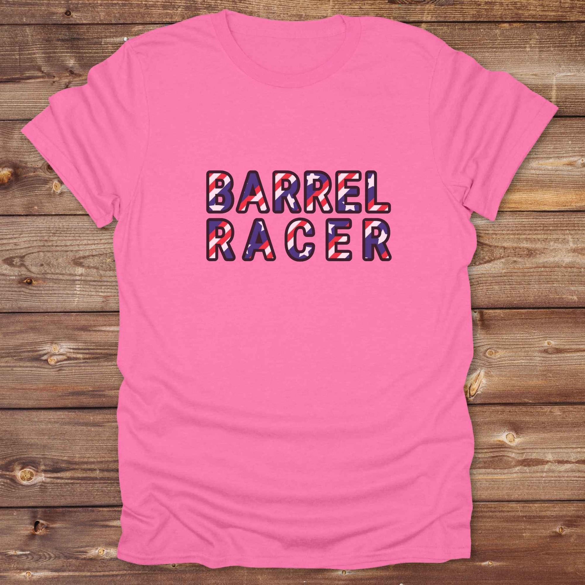 azalea pink Barrel Racer T-Shirt, Cowboy Graphic Tee, Western Tees, Horse Lover T-Shirt