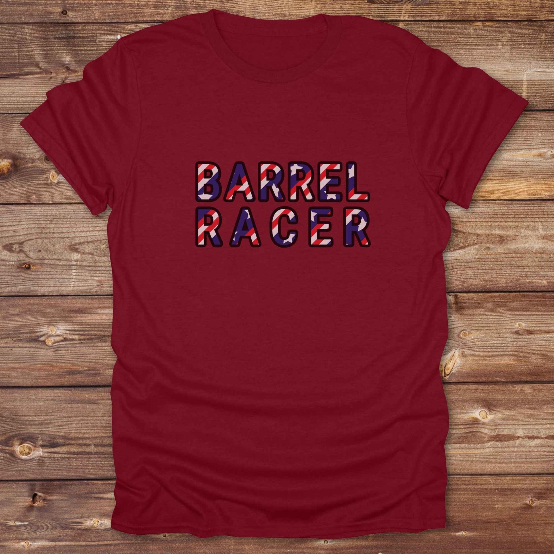 cardinal red Barrel Racer T-Shirt, Cowboy Graphic Tee, Western Tees, Horse Lover T-Shirt