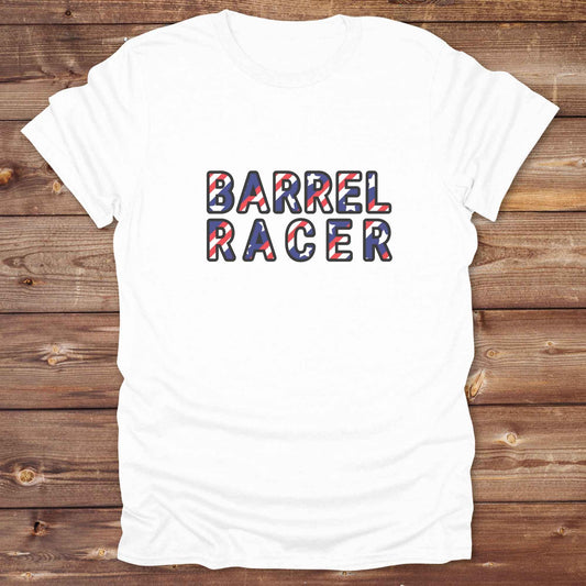 White Barrel Racer T-Shirt, Cowboy Graphic Tee, Western Tees, Horse Lover T-Shirt