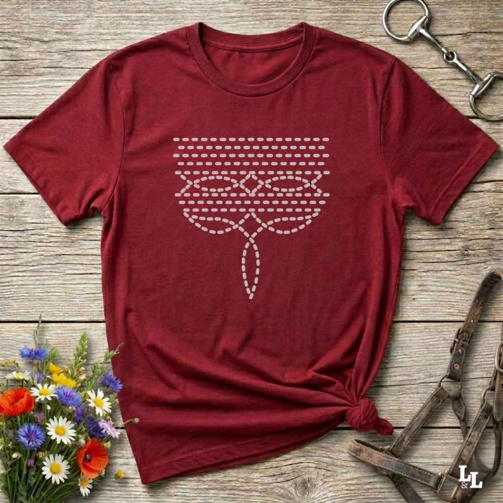 red  Boot Stitch Shirt, Cowboy Graphic Tee, Western Tees, Equine T-Shirts