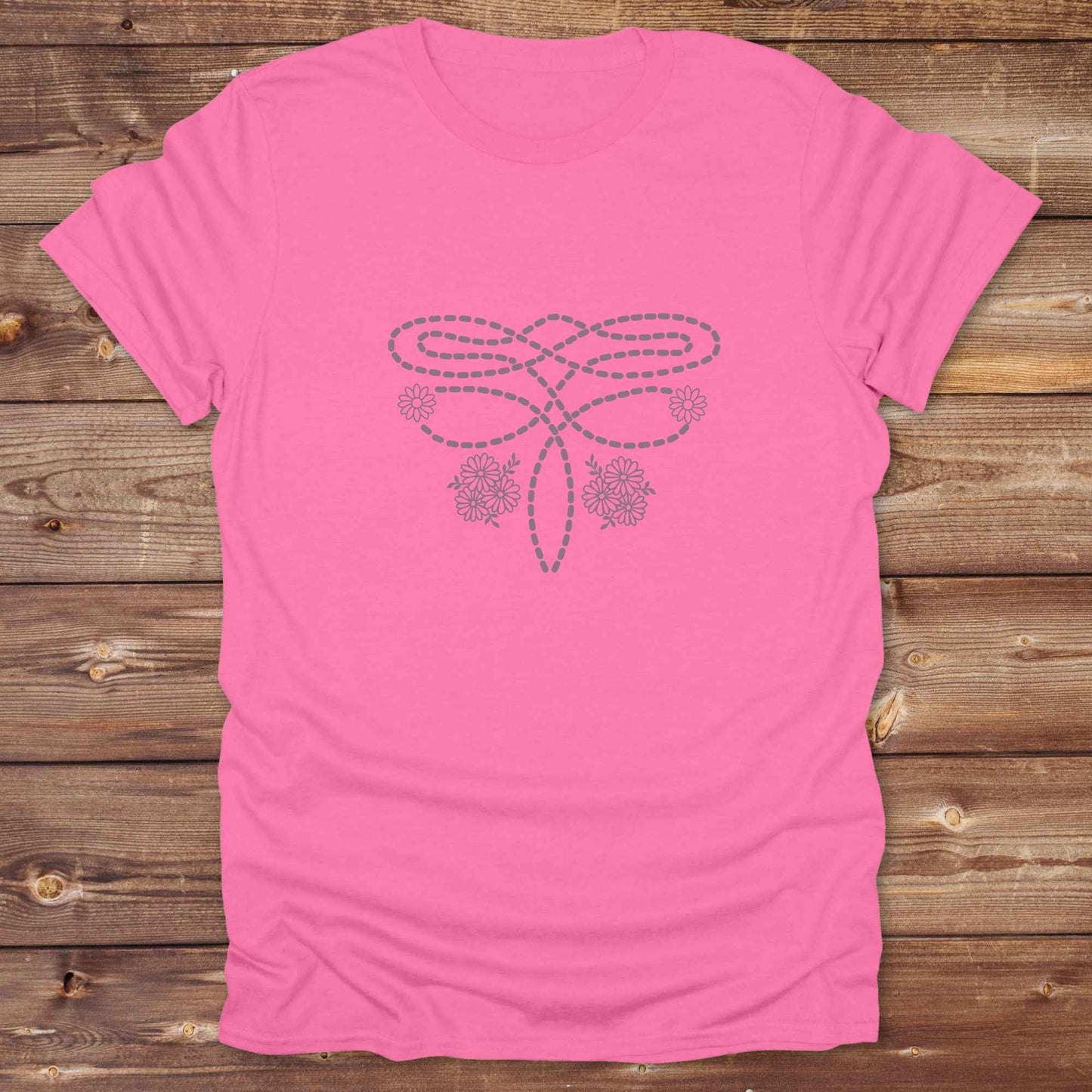 azalea pink Boot Stitch Flower T-Shirt, Cowgirl Shirt, Western Tees, equine t-shirts