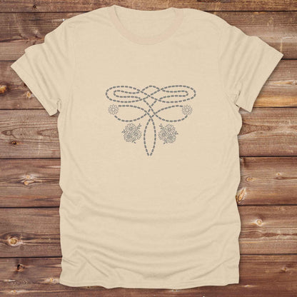 sand beige Boot Stitch Flower T-Shirt, Cowgirl Shirt, Western Tees, equine t-shirts
