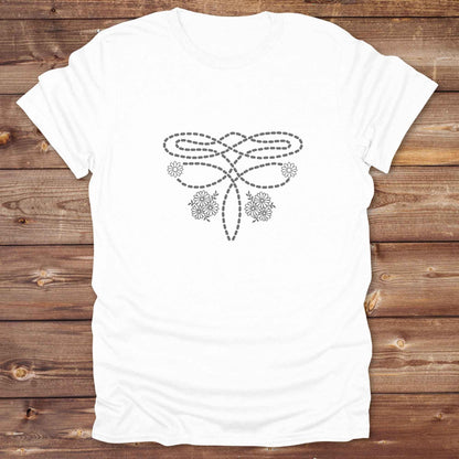white Boot Stitch Flower T-Shirt, Cowgirl Shirt, Western Tees, equine t-shirts