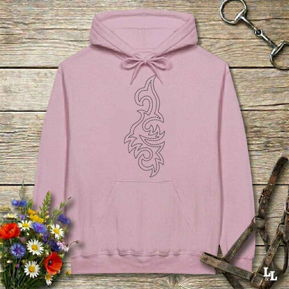 pink Boot Stitch Seahorse Hoodie for Horse Lovers, Barn wear Equestrian Hoodie