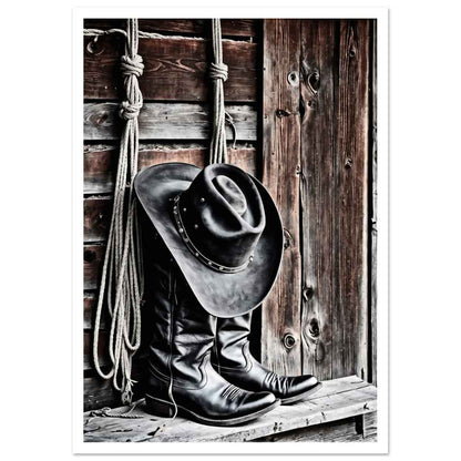Cowboy Hat and Boots Print