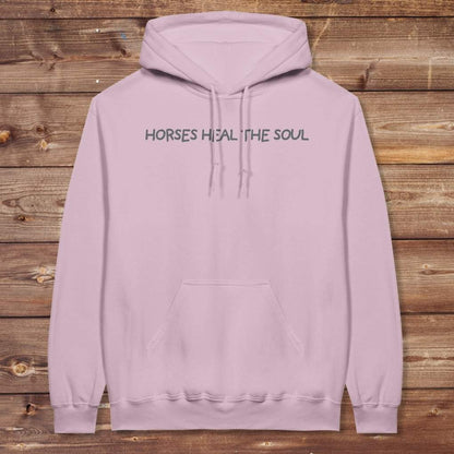 Pink Horses Heal the Soul Hoodie for Horse Lovers, Barn Apparel Equestrian Wear