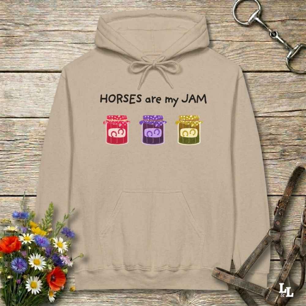 beige Horses are my Jam Hoodie for Horse Lovers, Barn wear for Riders