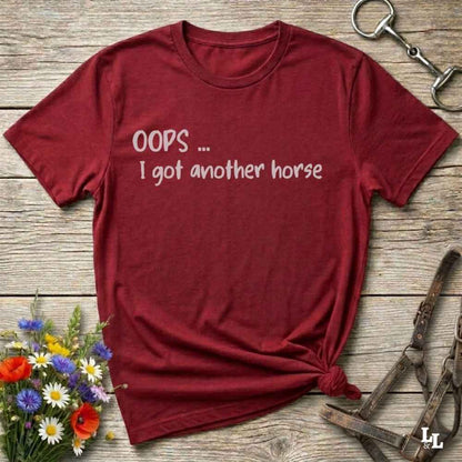 red  Oops I bought another horse T-Shirt, Funny T-Shirts, Western Style Wear, Cowgirl Shirt for Horse Lover
