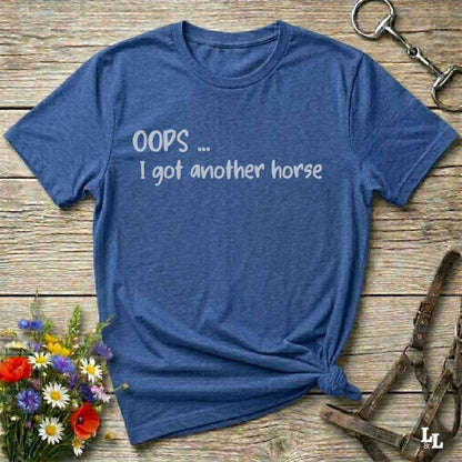 blue  Oops I bought another horse T-Shirt, Funny T-Shirts, Western Style Wear, Cowgirl Shirt for Horse Lover