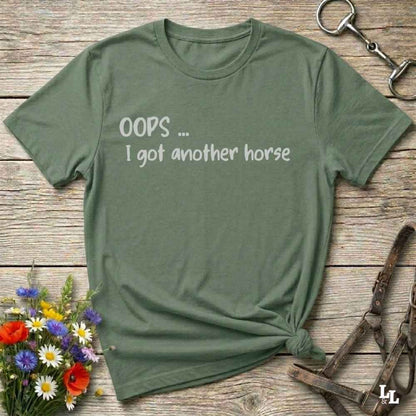 green  Oops I bought another horse T-Shirt, Funny T-Shirts, Western Style Wear, Cowgirl Shirt for Horse Lover