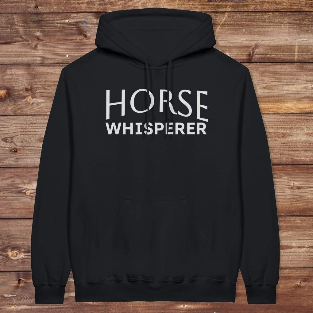 Black Horse Whisperer Hoodie for Horse Lovers, Barn Apparel for Riders