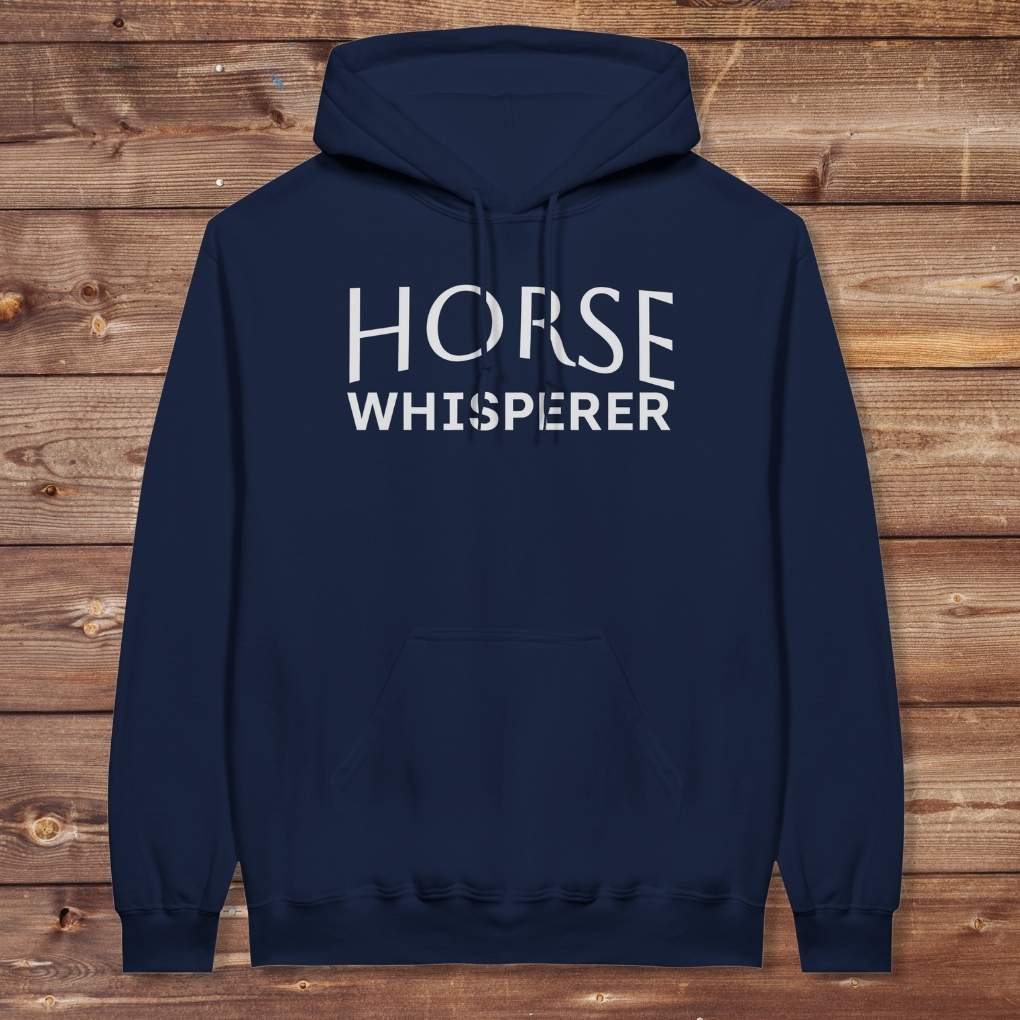 Navy Blue Horse Whisperer Hoodie for Horse Lovers, Barn Apparel for Riders