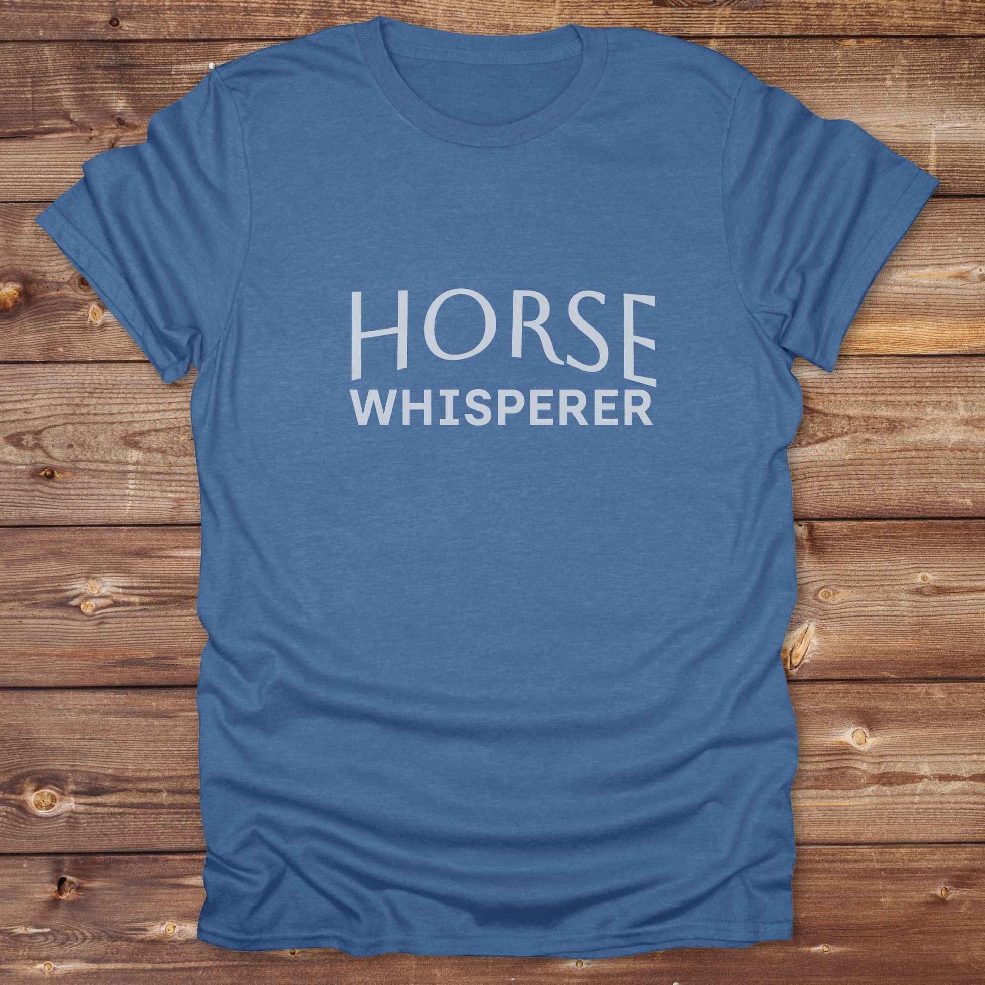 heather royal blue Horse Whisperer T-Shirt, Horse Lover Tee, Western Style Cowgirl Shirt, Equine Riding T-Shirt