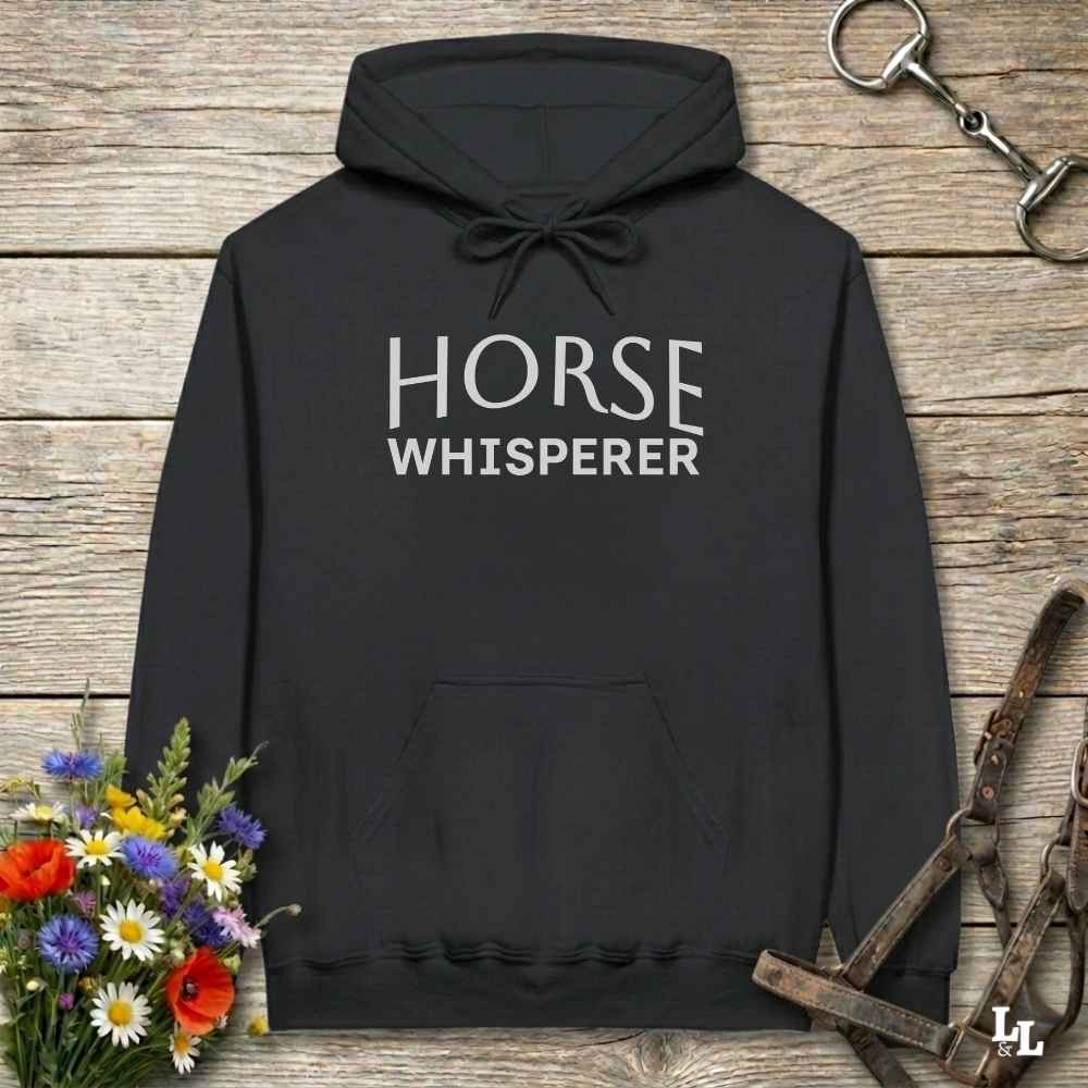 black Horse Whisperer Hoodie for Horse Lovers, Barn Apparel for Riders