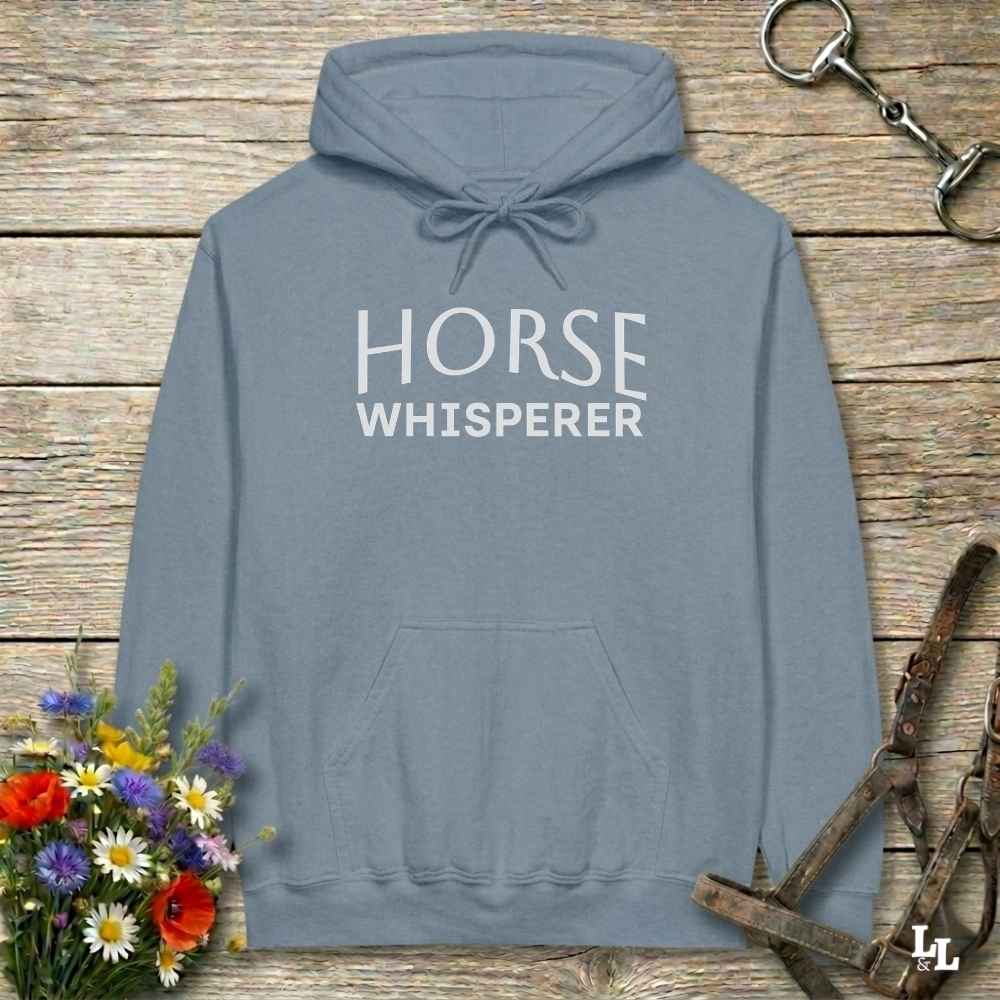blue Horse Whisperer Hoodie for Horse Lovers, Barn Apparel for Riders