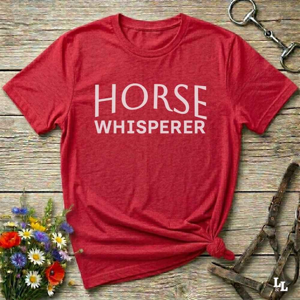 red Horse Whisperer T-Shirt, Horse Lover Tee, Western Style Cowgirl Shirt, Equine Riding T-Shirt