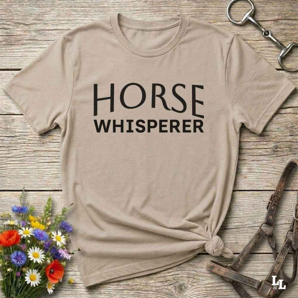 beige Horse Whisperer T-Shirt, Horse Lover Tee, Western Style Cowgirl Shirt, Equine Riding T-Shirt