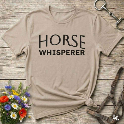 beige Horse Whisperer T-Shirt, Horse Lover Tee, Western Style Cowgirl Shirt, Equine Riding T-Shirt