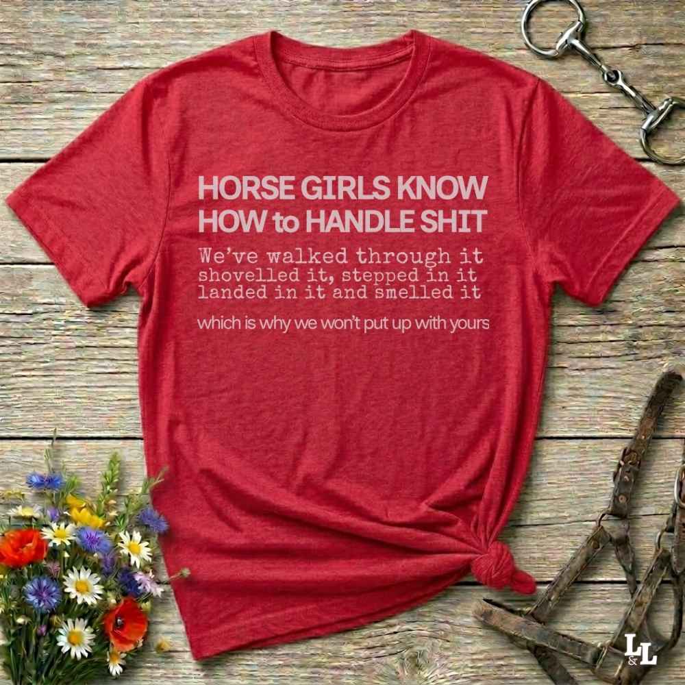 red  Horse Girls Know T-Shirt, Funny Tee, Western Style Wear, Cowgirl Shirt, Equine T-Shirts