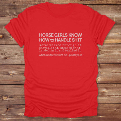 red Horse Girls Know T-Shirt, Funny Tee, Western Style Wear, Cowgirl Shirt, Equine T-Shirts