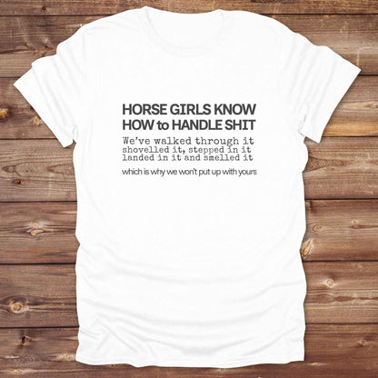 white Horse Girls Know T-Shirt, Funny Tee, Western Style Wear, Cowgirl Shirt, Equine T-Shirts