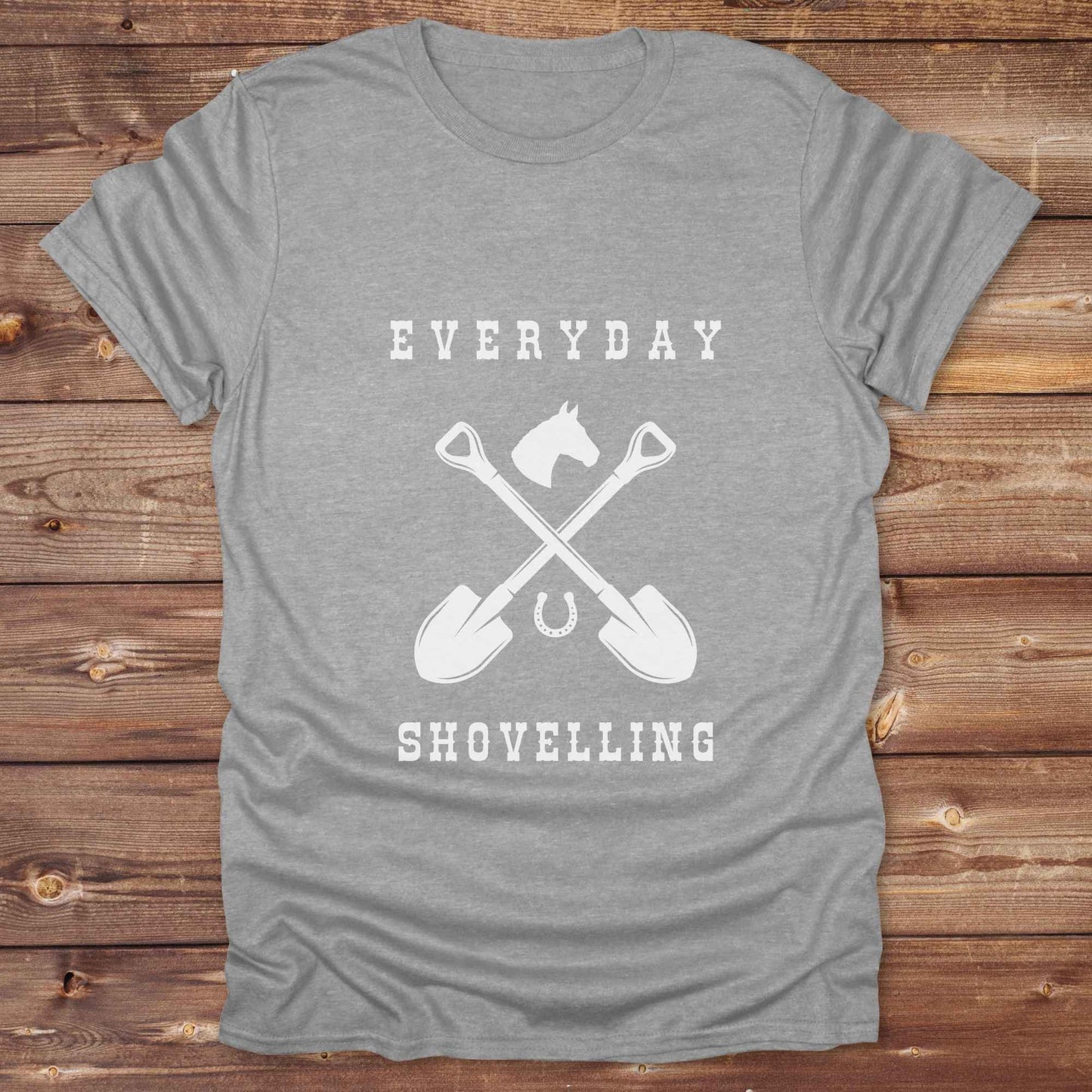 Fun western t-shirt for horse lovers and cowgirls. Western cowgirl graphic tee with horse design. Cowboy humor t-shirt for rodeo and country lovers. Horse lover funny t-shirt with western theme. Country style horse graphic tee for cowboys and cowgirls. Retro style funny western shirt for equestrians. Cute and funny country shirt with horse print. Southern cowgirl funny quote shirt for horse lovers. Everyday shovelling.