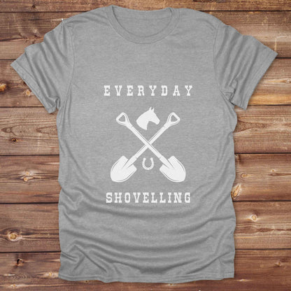 Fun western t-shirt for horse lovers and cowgirls. Western cowgirl graphic tee with horse design. Cowboy humor t-shirt for rodeo and country lovers. Horse lover funny t-shirt with western theme. Country style horse graphic tee for cowboys and cowgirls. Retro style funny western shirt for equestrians. Cute and funny country shirt with horse print. Southern cowgirl funny quote shirt for horse lovers. Everyday shovelling.
