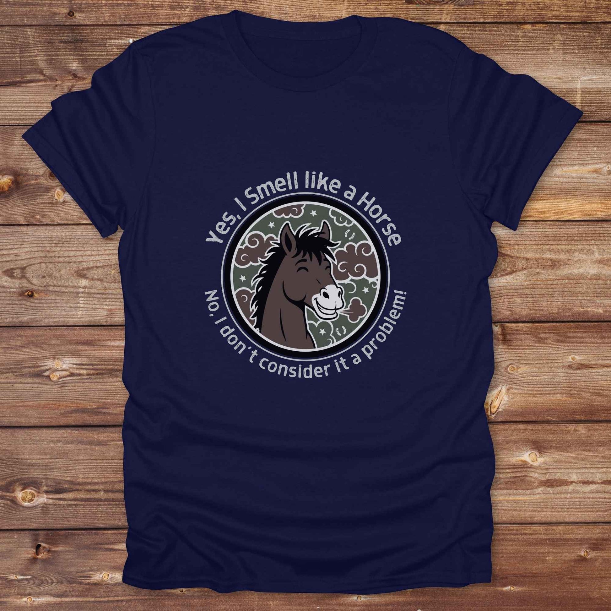 navy blue Yes, I Smell like a Horse T-Shirt, Funny Tees, Western Style Cowgirl Shirts, Equine T-Shirts